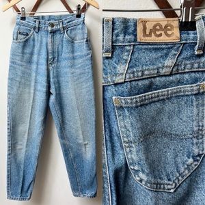 Vtg Lee High Waisted Tapered Jeans